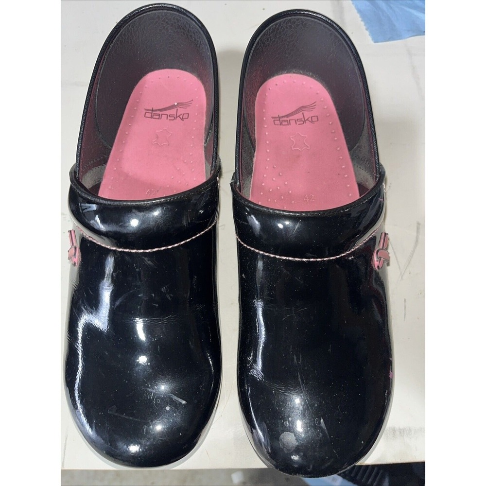 Dansko Womens Breast Cancer Pink‎ Ribbon Clogs Size 11 US 42 Nursing EUC